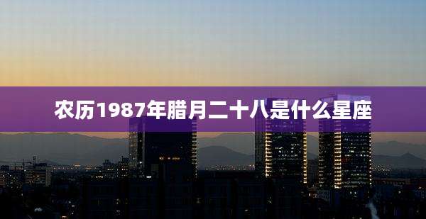 农历1987年腊月二十八是什么星座