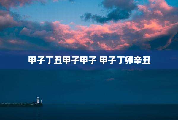 甲子丁丑甲子甲子 甲子丁卯辛丑