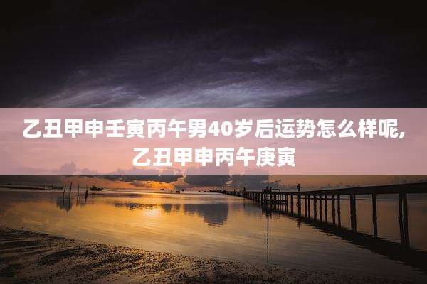 乙丑甲申壬寅丙午男40岁后运势怎么样呢,乙丑甲申丙午庚寅