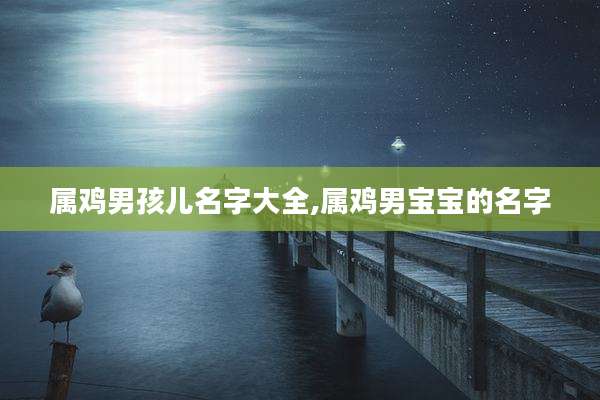 属鸡男孩儿名字大全,属鸡男宝宝的名字
