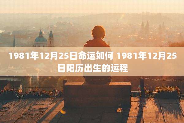 1981年12月25日命运如何 1981年12月25日阳历出生的运程