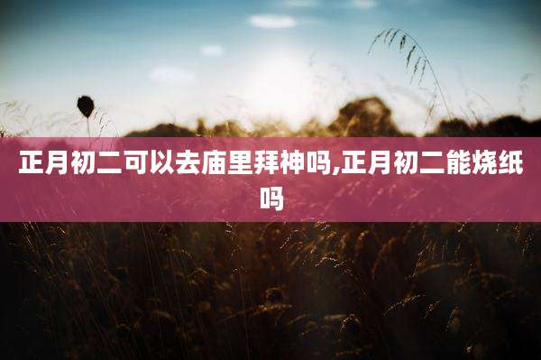 正月初二可以去庙里拜神吗,正月初二能烧纸吗