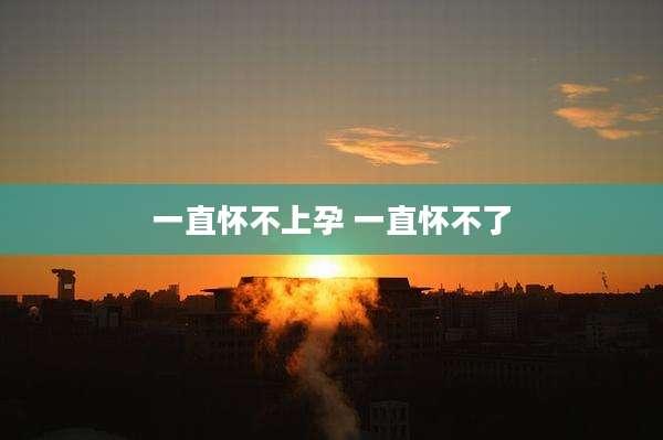 一直怀不上孕 一直怀不了