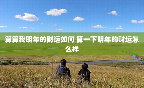 算算我明年的财运如何 算一下明年的财运怎么样
