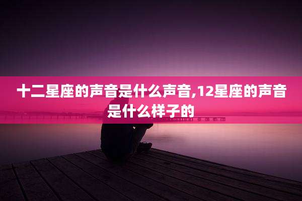 十二星座的声音是什么声音,12星座的声音是什么样子的