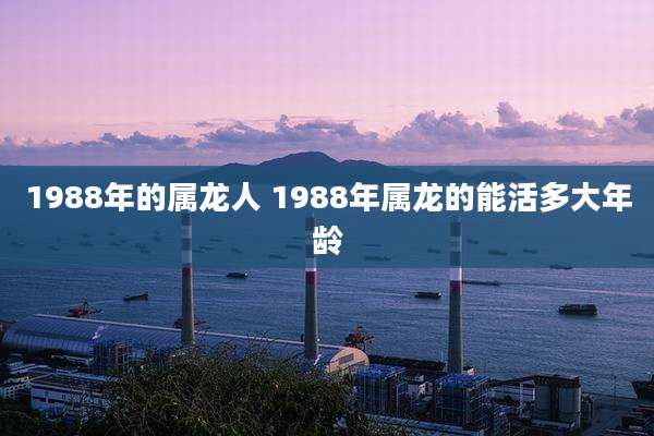 1988年的属龙人 1988年属龙的能活多大年龄