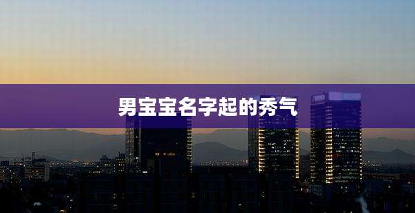 男宝宝名字起的秀气