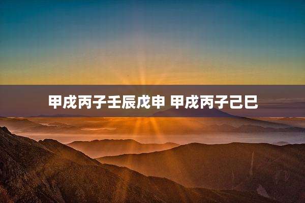 甲戌丙子壬辰戊申 甲戌丙子己巳