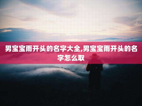 男宝宝雨开头的名字大全,男宝宝雨开头的名字怎么取