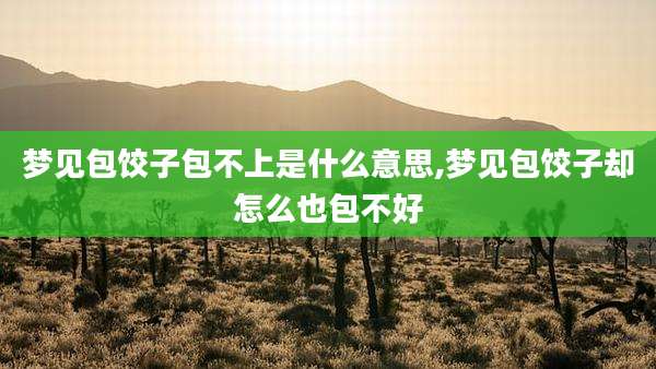 梦见包饺子包不上是什么意思,梦见包饺子却怎么也包不好