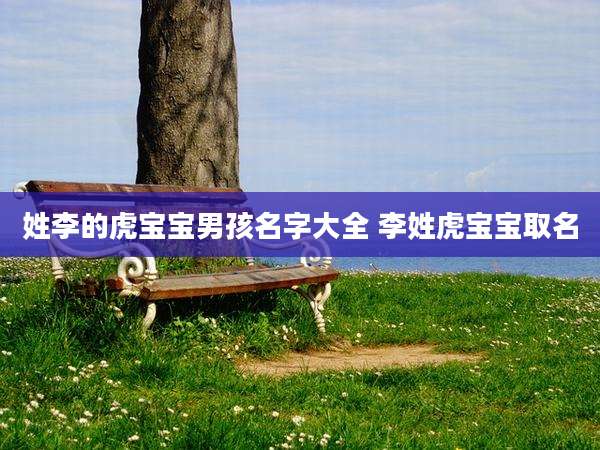 姓李的虎宝宝男孩名字大全 李姓虎宝宝取名