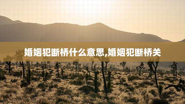 婚姻犯断桥什么意思,婚姻犯断桥关