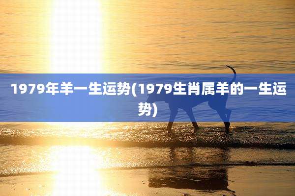1979年羊一生运势(1979生肖属羊的一生运势)