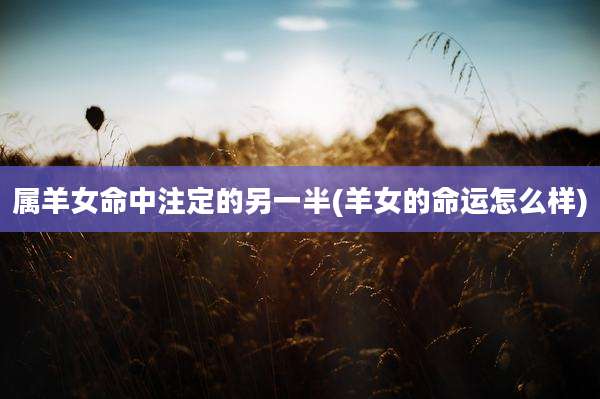 属羊女命中注定的另一半(羊女的命运怎么样)
