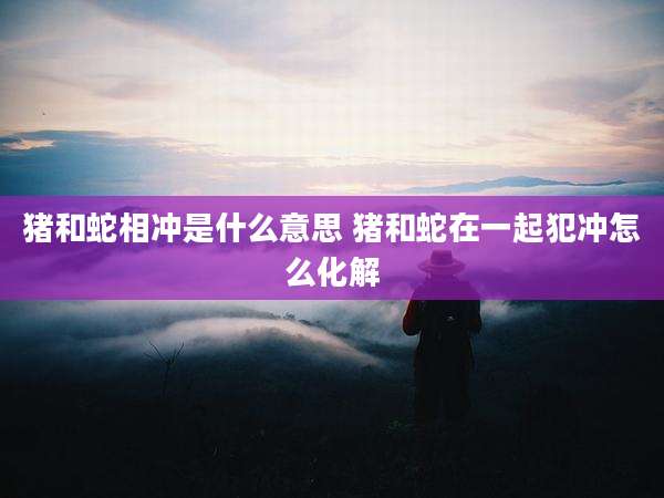 猪和蛇相冲是什么意思 猪和蛇在一起犯冲怎么化解