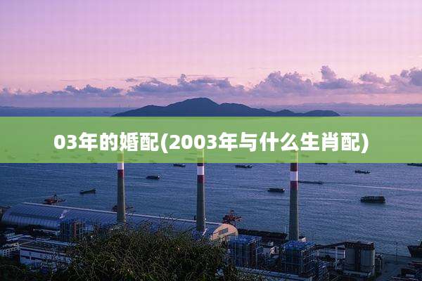 03年的婚配(2003年与什么生肖配)