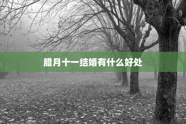 腊月十一结婚有什么好处