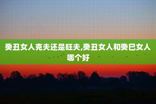 癸丑女人克夫还是旺夫,癸丑女人和癸巳女人哪个好