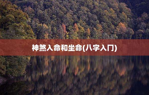 神煞入命和坐命(八字入冂)