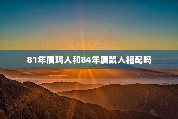 81年属鸡人和84年属鼠人相配吗