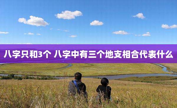 八字只和3个 八字中有三个地支相合代表什么