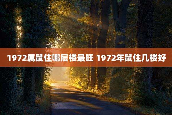 1972属鼠住哪层楼最旺 1972年鼠住几楼好