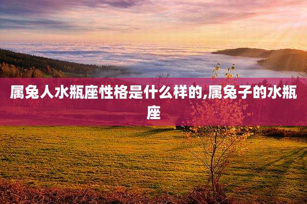 属兔人水瓶座性格是什么样的,属兔子的水瓶座