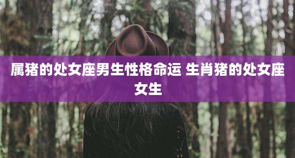 属猪的处女座男生性格命运 生肖猪的处女座女生