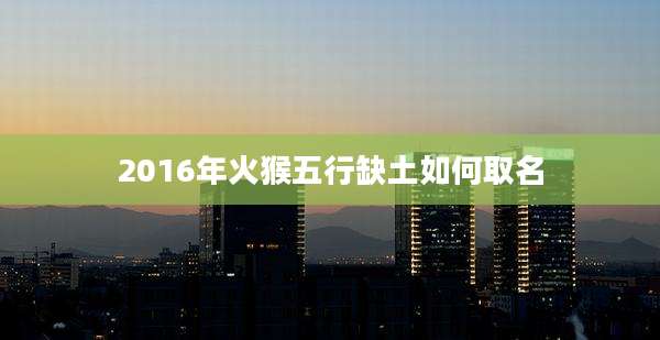 2016年火猴五行缺土如何取名