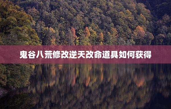鬼谷八荒修改逆天改命道具如何获得