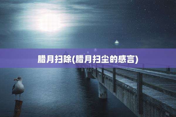 腊月扫除(腊月扫尘的感言)