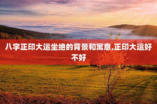 八字正印大运坐绝的背景和寓意,正印大运好不好