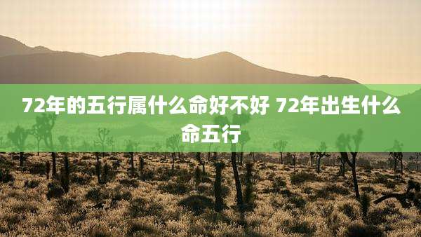 72年的五行属什么命好不好 72年出生什么命五行