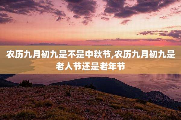 农历九月初九是不是中秋节,农历九月初九是老人节还是老年节
