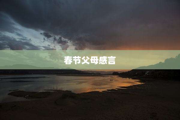 春节父母感言