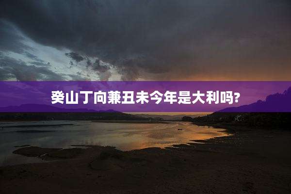 癸山丁向兼丑未今年是大利吗?