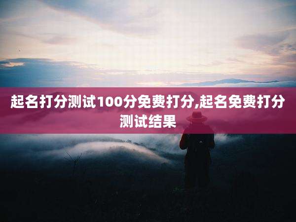 起名打分测试100分免费打分,起名免费打分测试结果