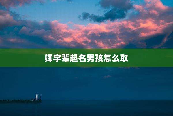 卿字辈起名男孩怎么取