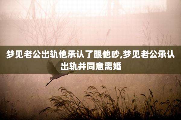 梦见老公出轨他承认了跟他吵,梦见老公承认出轨并同意离婚