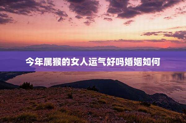 今年属猴的女人运气好吗婚姻如何