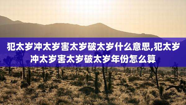 犯太岁冲太岁害太岁破太岁什么意思,犯太岁冲太岁害太岁破太岁年份怎么算