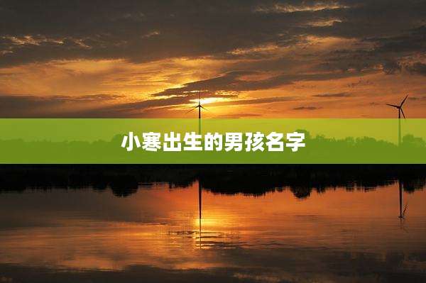 小寒出生的男孩名字