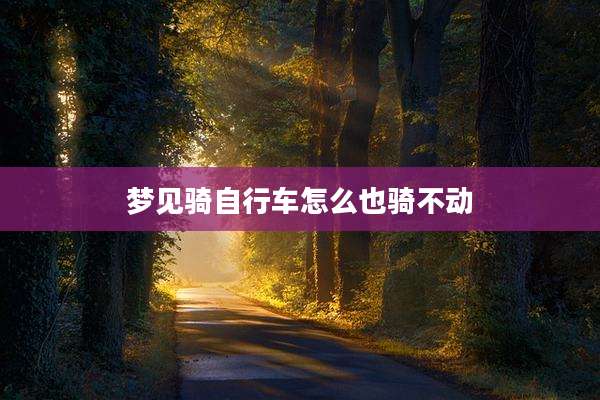 梦见骑自行车怎么也骑不动