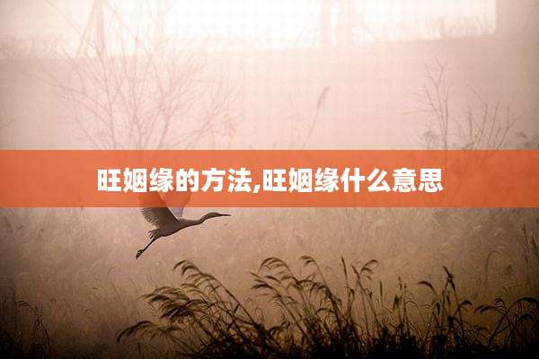 旺姻缘的方法,旺姻缘什么意思