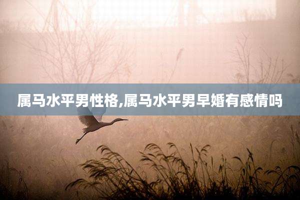属马水平男性格,属马水平男早婚有感情吗
