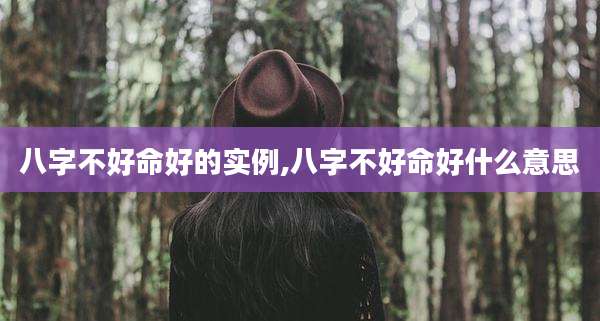 八字不好命好的实例,八字不好命好什么意思