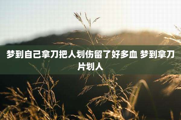 梦到自己拿刀把人划伤留了好多血 梦到拿刀片划人