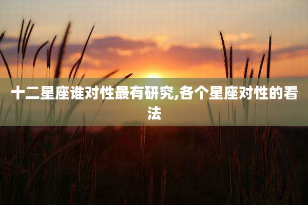 十二星座谁对性最有研究,各个星座对性的看法