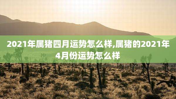 2021年属猪四月运势怎么样,属猪的2021年4月份运势怎么样