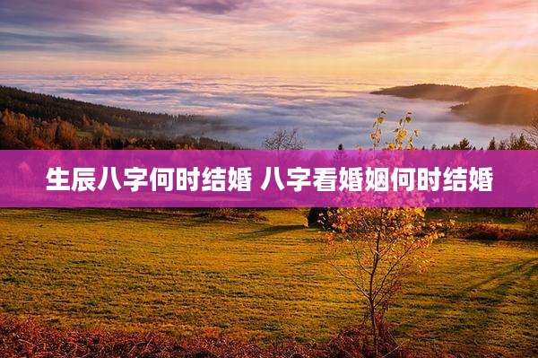生辰八字何时结婚 八字看婚姻何时结婚